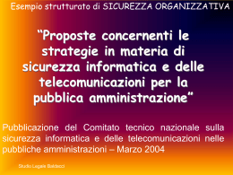 SICUREZZA DELLE RETI