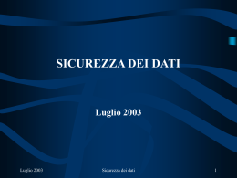 La sicurezza dei dati nei sistemi informatici