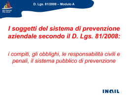 D. Lgs. 81/2008 &ndash; Modulo A