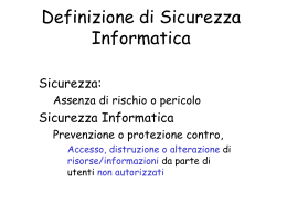 Definizione di Sicurezza Informatica