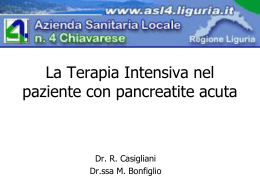 La Terapia Intensiva nel paziente con pancreatite acuta - Area-c54
