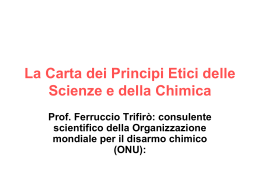 La carta dei principi etici delle Scienze e della Chimica