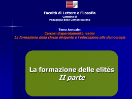 La formazione delle &egrave;lite 2