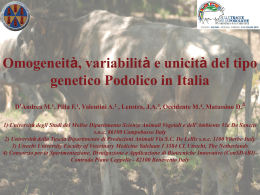 Omogeneità, variabilità e unicità del tipo genetico Podolico in Italia