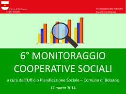 5° Monitoraggio Cooperative Sociali
