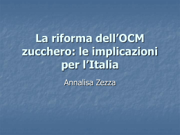 La dimensione internazionale del mercato dello zucchero: scambi