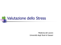 Valutazione dello Stress - Università degli Studi di Sassari