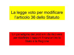 L`articolo 36 dello statuto e le norme di attuazione
