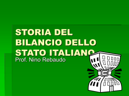 STORIA DEL BILANCIO DELLO STATO ITALIANO