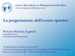Laurea Specialistica in Management dello Sport www
