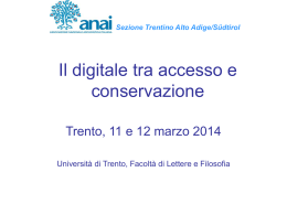 “Il digitale tra accesso e conservazione”