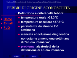 le febbri di origine indeterminata (FUO)