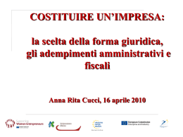 Costruire un`impresa:la scelta della forma