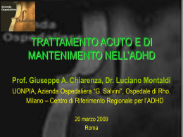 Trattamento acuto e mantenimento nell`ADHD