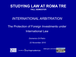 STUDYING LAW AT ROME TRE INTERNATIONAL ARBITRATION