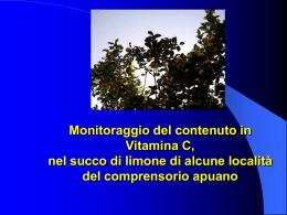 Monitoraggio del contenuto in Vitamina C, nel succo