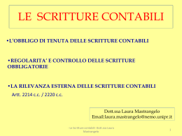 LE SCRITTURE CONTABILI - Dipartimento di Economia