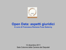 Titolo intervento: Opendata: aspetti giuridici