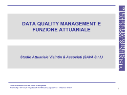 data quality management - Studio Attuariale Visintin & Associati