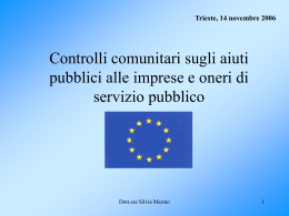 Controlli comunitari sugli aiuti pubblici alle imprese e oneri di