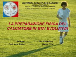 la preparazione fisica del calciatore in eta` evolutiva