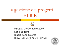 Baggini FIRB - Università degli Studi di Perugia