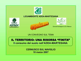 Il consumo del suolo nell`Adda-Martesana (15-3