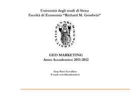 Geomarketing - Università degli Studi di Siena