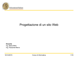 Progettazione Sito Web - Università del Salento