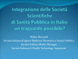 un traguardo possibile?- Dott. W. Ricciardi