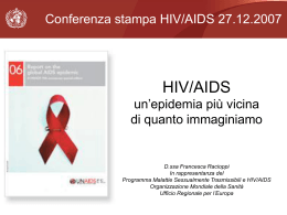 Affetti da HIV - Relazione sullo Stato Sanitario del Paese 2012-2013