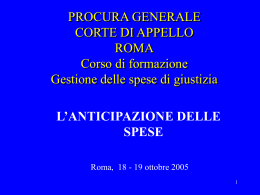 l`anticipazione delle spese