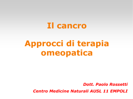 Relazione a convegno omeopatia ad Arezzo 2009 (terapia neoplasie)