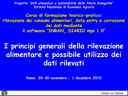 I principi generali della rilevazione alimentare
