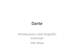 Dante e la VITA NOVA
