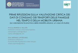 LA VALUTAZIONE ECONOMICA DELLA MOBILIT&Agrave; URBANA