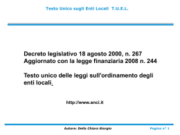 Testo Unico sugli Enti Locali TUEL