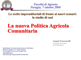 La nuova Politica Agricola Comunitaria