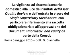 Il Meccanismo Unico di Vigilanza