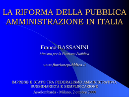 Imprese e Stato tra federalismo amministrativo