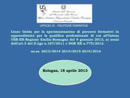Linee Guida per la sperimentazione di percorsi formativi