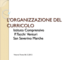 L`ORGANIZZAZIONE DEL CURRICOLO