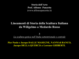 Lineamenti di Storia della Scultura Italiana da Wiligelmo a Medardo