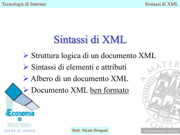 Sintassi di XML - Dipartimento di Informatica