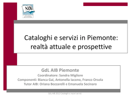 Cataloghi e servizi in Piemonte - AIB-WEB