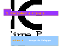 Lezione 25 Le agenzie di viaggio
