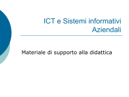 ICT e Sistemi informativi Aziendali - sistemi
