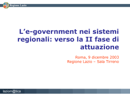I progetti di e-government della Regione Lazio: bilancio