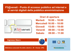 P3@Veneti - Punto di accesso pubblico ad internet e ai servizi