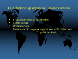 Le istituzioni europee - Fondazione Serughetti La Porta